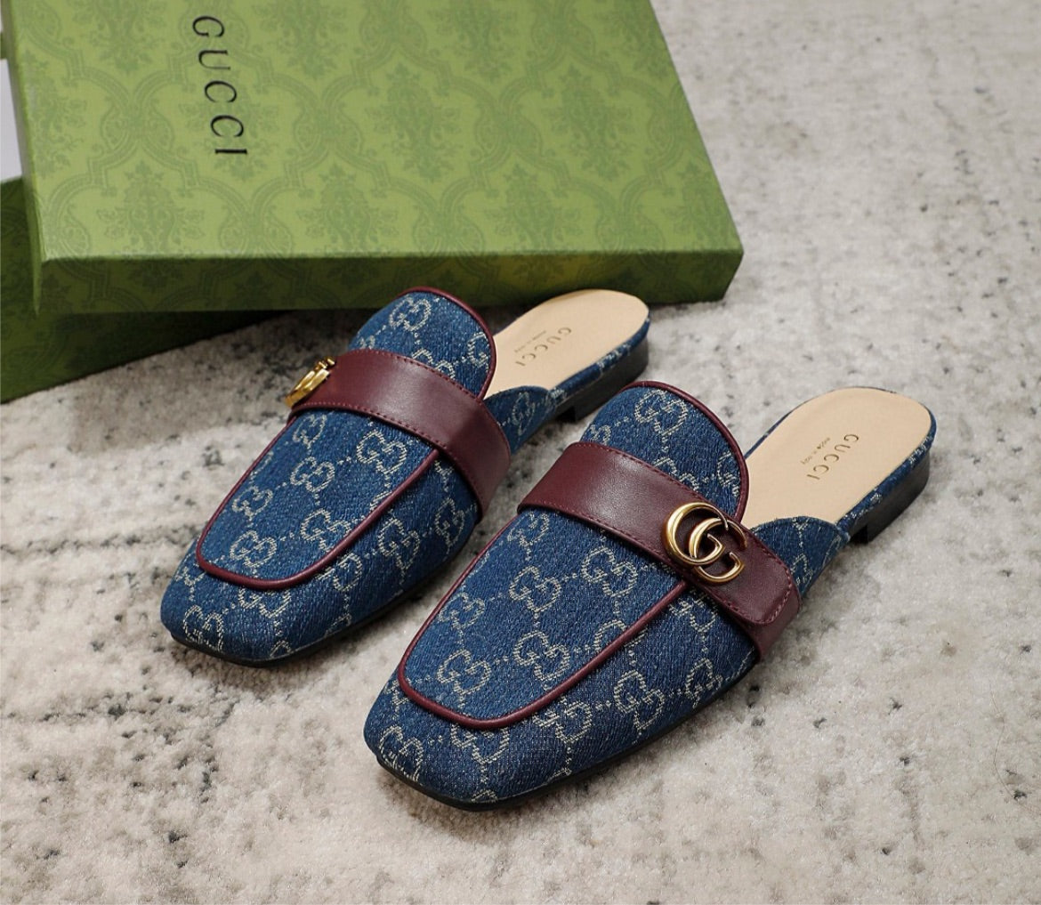 Denim New Gucci slide in shoe